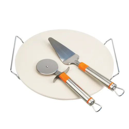 Alva Pizza Stone With Lifter & Cutter